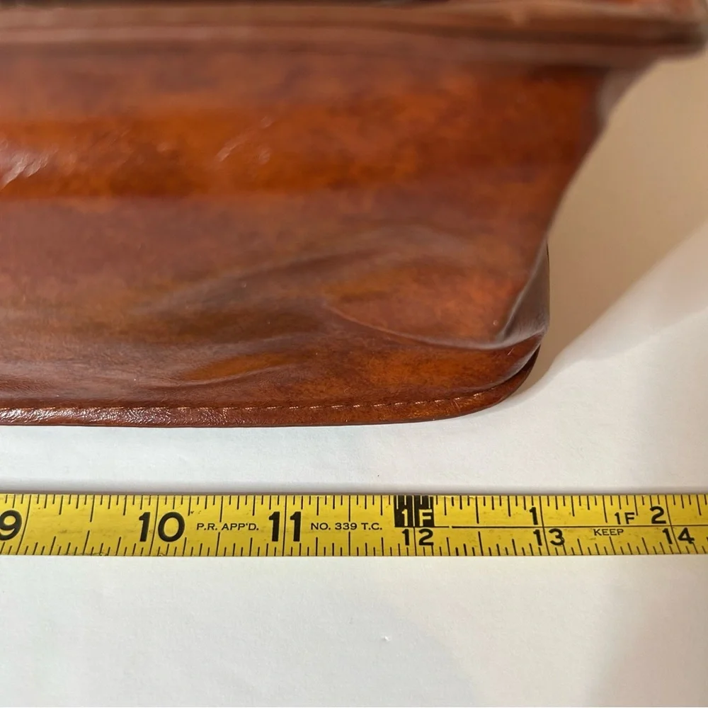 ECOSUSI Vintage Faux Leather Messenger Laptop Bag Satchel Brown with Bow 10x13